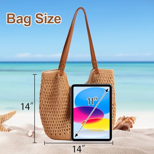 Crochet Beach Bag for Women Summer Purse Boho Small Tote