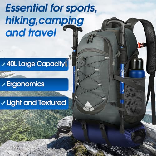 Hiking Backpack 40L Packable Lightweight Camping Daypack Men Women