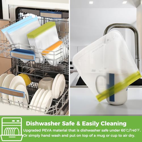 12 Pack Dishwasher Safe Reusable Snack Bags (12 Count)