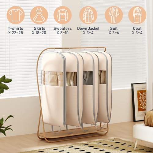 4 Pack 54" Garment Bags for Hanging Clothes (4 Count)