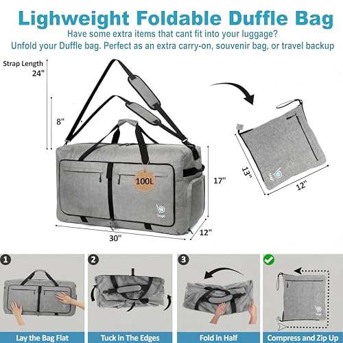 Travel Duffle Bag for Women & Men. Large Duffel Bag for Traveling Camp