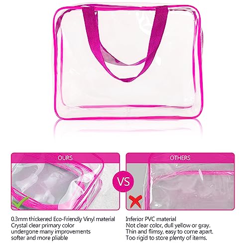 2Pcs Crystal Clear PVC Travel Toiletry Bag Kit for Women Men (2 Count)