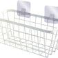 2 Set LeleCAT Hanging Wall Basket Organizer, Over the Cabinet Door Adhesive Wire Baskets for Organizing Kitchen Food Pantry Bathroom Shelf Storage No Drilling Wall Mounted,White