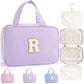 Travel Toiletry Bag Initial Makeup Bag for Teen Girls