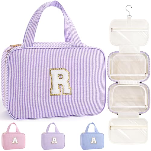 Travel Toiletry Bag Initial Makeup Bag for Teen Girls