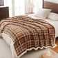 Sherpa Fleece Throw Blanket 60" x 80" Reversible Plush Fluffy Large Big Blanket Lattice Flannel Blankets for All Season Use