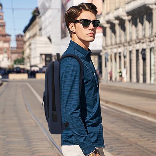 Business Backpack for Men Slim Lightweight Laptop Backpack Water Resistant Small Office Backpack for Commute Travel Daily Office Work with Small Bag