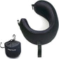 C CUSHION LAB Extra Support Travel Pillow, Award-Winning Patented Ergonomic Design for Chin & Neck Support Memory Foam Neck Pillow, Compact Airplane Pillow for Traveling, Flight, Car (Black, Medium)