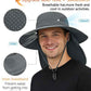 Sun Hat for Men Women Fishing Hat with Neck Flap Wide Brim Bucket Hat UV Protection for Beach Camping Hiking