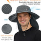 UPF 50+ Wide Brim Sun Hat with Neck Flap (2 Count)