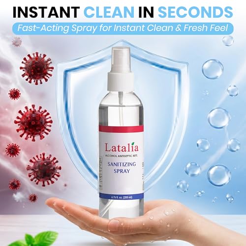 Fragrance Free Hand Sanitizer Spray Pack of 48 with 80% Alcohol (320.16 Fl Oz)