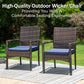 Wicker Patio Dining Chairs Set of 6 with Removable Cushions (6 Count)