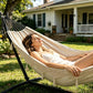9FT Double Hammock with Sturdy Steel Stand and Durable Fabric