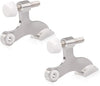 HOMOTEK 2 Pack Hinge Pin Satin Nickel Door Stopper,Adjustable Deluxe Heavy Duty Door Stopper 2-1/2"x1-3/4,with White Rubber Bumper Tips