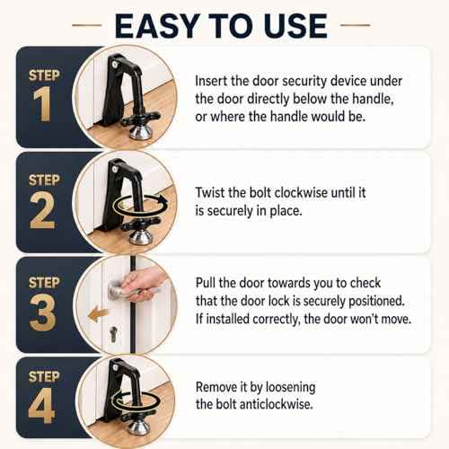 Portable Door Stopper Door Lock for Travel Anti Theft Door Blocker