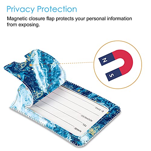 Luggage Tags Privacy Cover ID Label for Travel Bag Suitcase (2 Count)