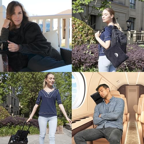 Premium Soft Travel Blanket Pillow Flight Comfort Throw