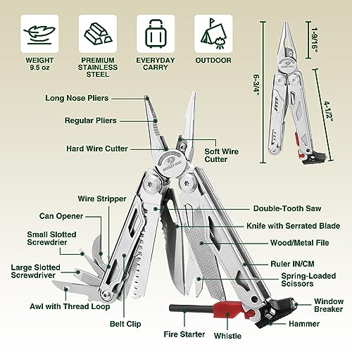 19-in-1 Multitool Pliers Stainless Steel Self-Locking