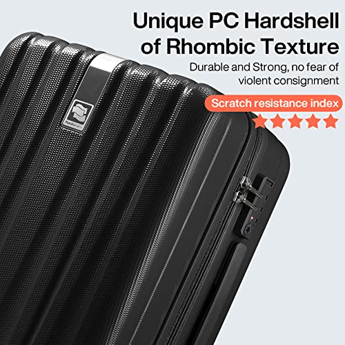 24 Inch Luggage Suitcases With Spinner Wheels Lightweight PC Hard Shell Rolling Suitcase With Travel Lock