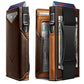 Men Slim Leather Wallet Metal Case Money Clip