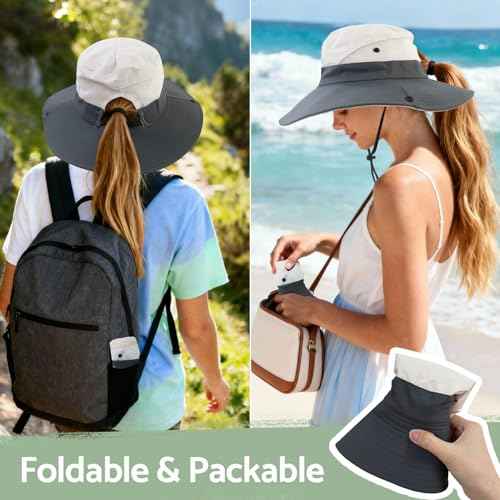 Ponytail Sun Hats for Women UPF 50+ Watermelon