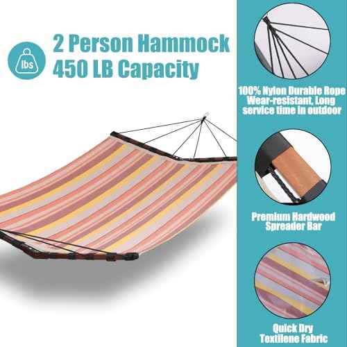 12FT 2 Person Hammock V Shaped Spreader Bar