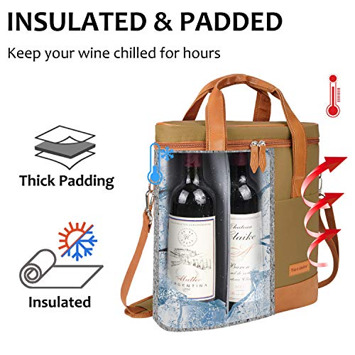 3 Bottle Wine Cooler Bag Carrier for Travel
