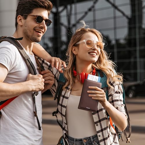 Passport Wallet for Travel RFID Blocking Premium Leather