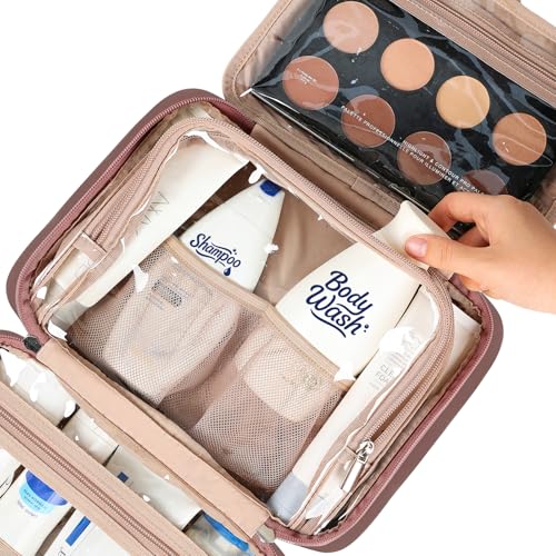 Travel Toiletry Bag for Women Hanging Organizer Makeup Case Pockets