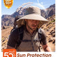 Outdoor UPF50+ Sun Hat Wide Brim Mesh Fishing Hat with Neck Flap