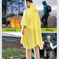 Extra Thick Hooded Rain Poncho Double Layer Waterproof Raincoat Jacket for Men Women Adults