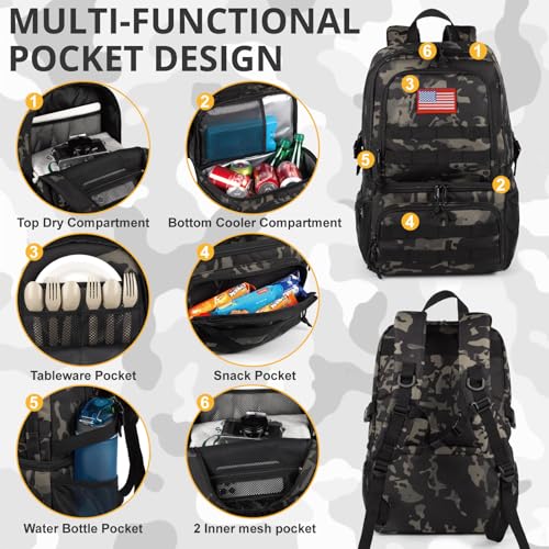 Tactical Double Deck Cooler Backpack for Men (18 Count)