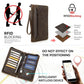 Top Grain Leather Travel Passport Wallet Organizer Case for Families
