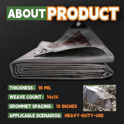 6x10 Feet Tarps Heavy Duty Waterproof