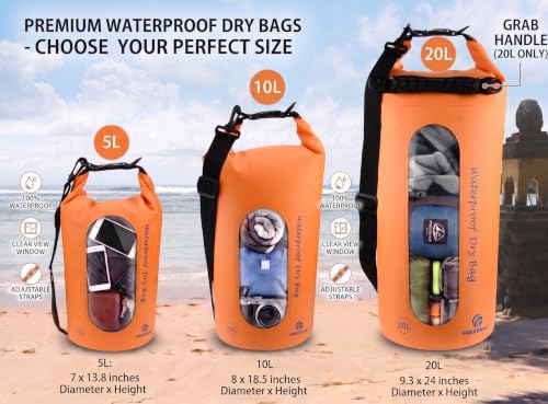 Waterproof Dry Bag with Double Zip (3 Count)