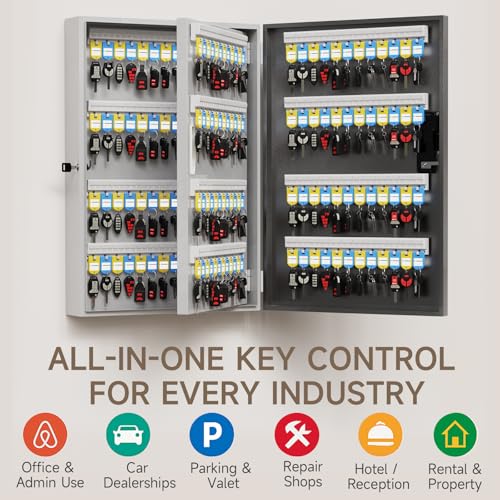 192 Key Lock Box Smart Key Organier Cabinet with Keypad & App for Office