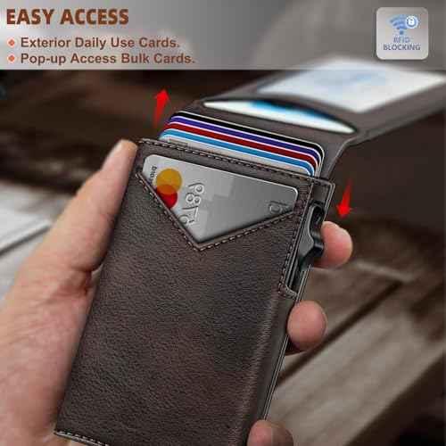 Men Airtag Leather Wallet Metal Case Money Clip