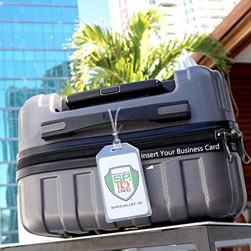 Bulk 50 Pack Premium Rigid Airline Luggage Tag Holders with 6" Worm Loops