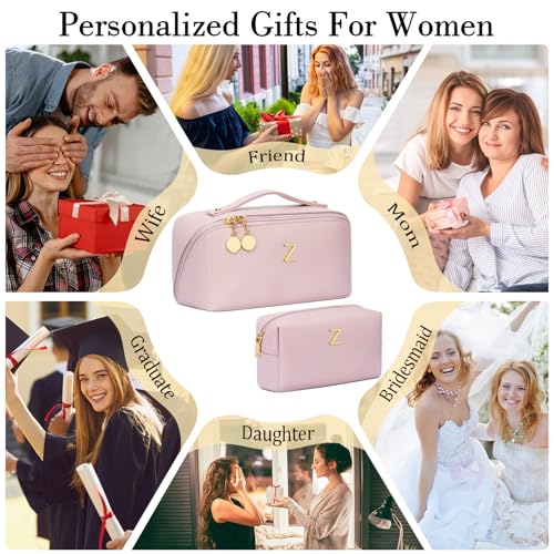 Initial Makeup Bag Personalized Gift for Women Teen Girls