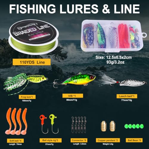 Fishing Rod Combos with Telescopic Fishing Pole Spinning Reels Fishing Carrier Bag for Travel Saltwater Freshwater Fishing