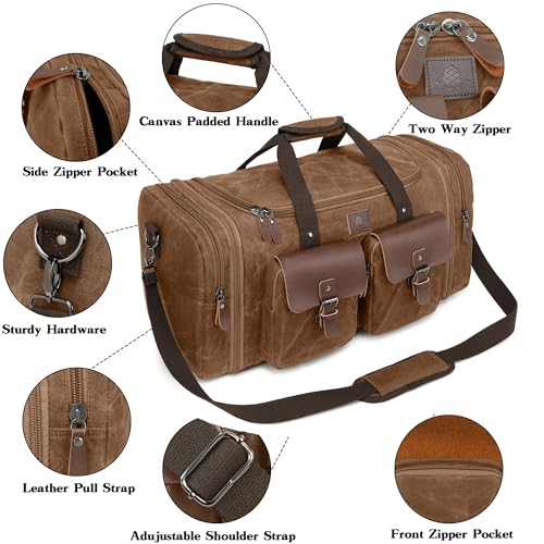 Waxed Canvas Duffle Bag for Men
