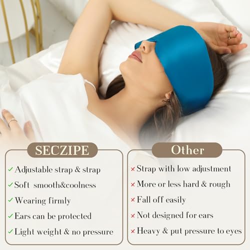 100% Mulberry Silk Sleep Mask Eye Mask for Women Man with Adjustable Band