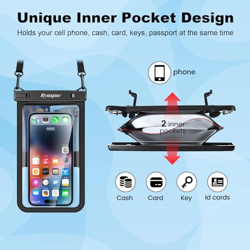 IPX8 Waterproof Phone Pouch Up to 8.5" (2 Count)