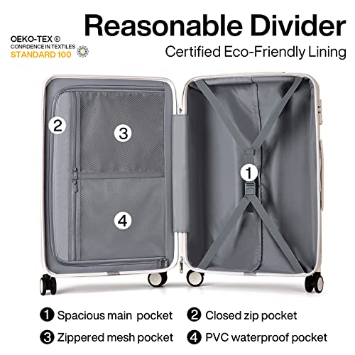 Luggage Sets 3 piece Carry On Luggage with Wheels PC Hard Shell Suitcases Lightweight Checked Tsa Luggage Extra Large Travel Suitcase Woman Men 20 (3 Count)