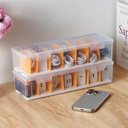 Cable Organizer Storage Box with 8 Cable Ties