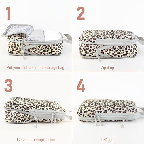 4 Set Compression Packing Cubes For Travel Bags Organizer For Luggage Suitcase Organizer