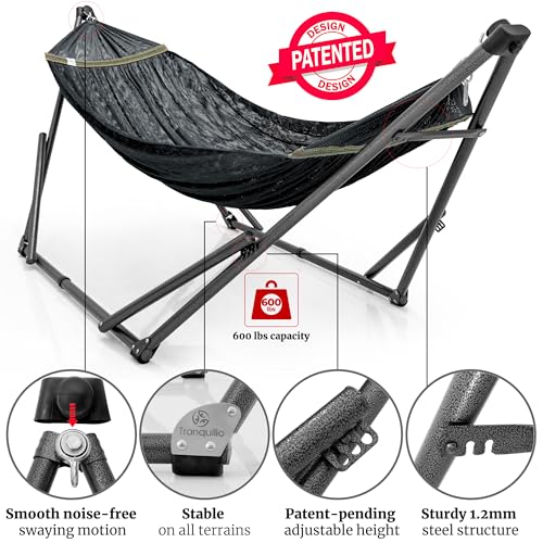 Combo x2 Hammocks with Stand for Outside & Tree Straps