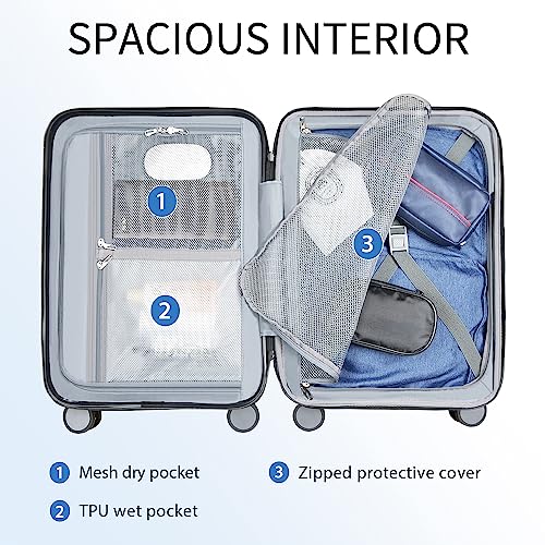 Hardside Expandable Carry On Luggage with Spinner Wheels & Built
