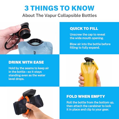 Collapsible Water Bottle with Carabiner