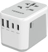 TESSAN Universal Travel Adapter, International Power Adapter 5.6A 28W 3 USB C 2 USB A Ports, Travel Worldwide Plug Adaptor, Outlet Wall Charger for Europe UK EU AUS (Type C/G/A/I) - Roamly